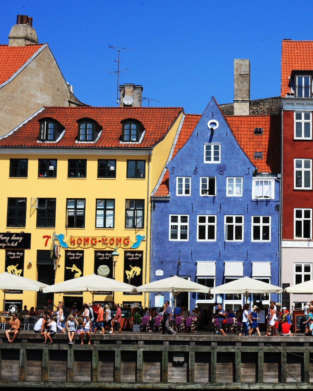 Nyhavn waterfront district in Copenhagen, Denmark