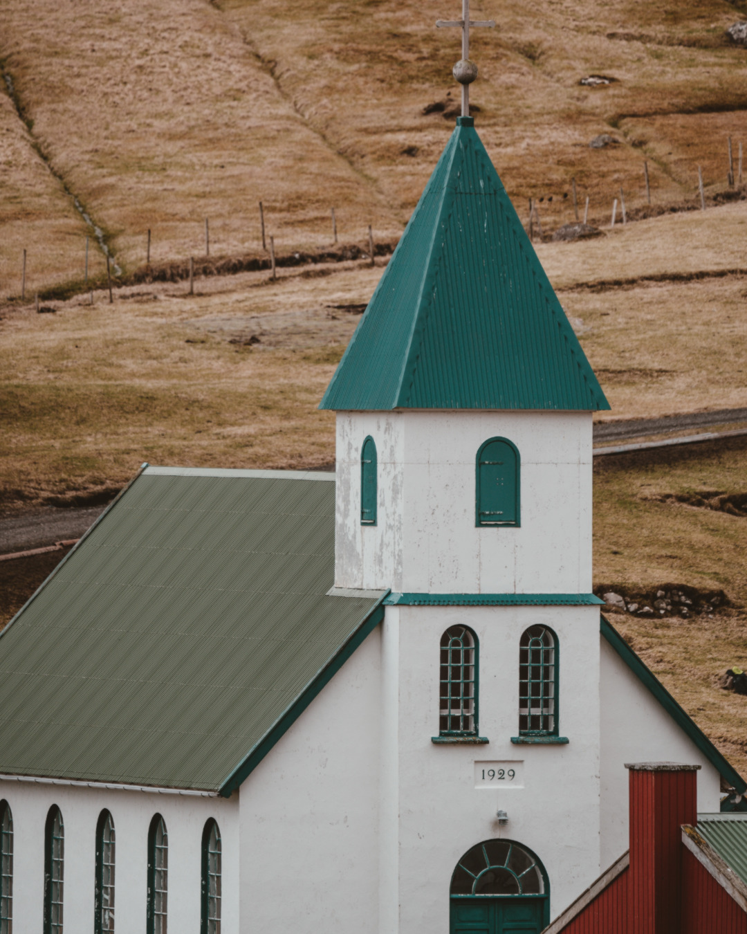 Gjógv White and Teal Church