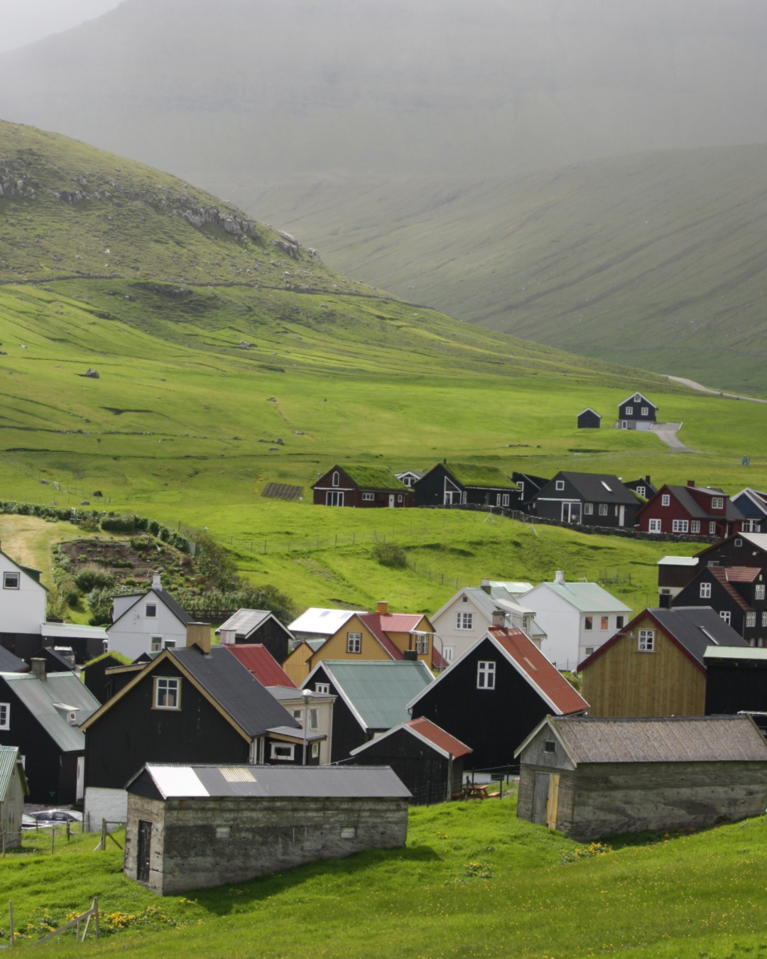 Gjógv fishing village in the Faroe Islands