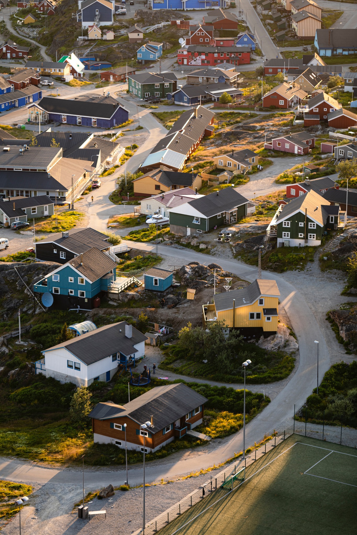 Greenlandic Towns and Northern Lights
